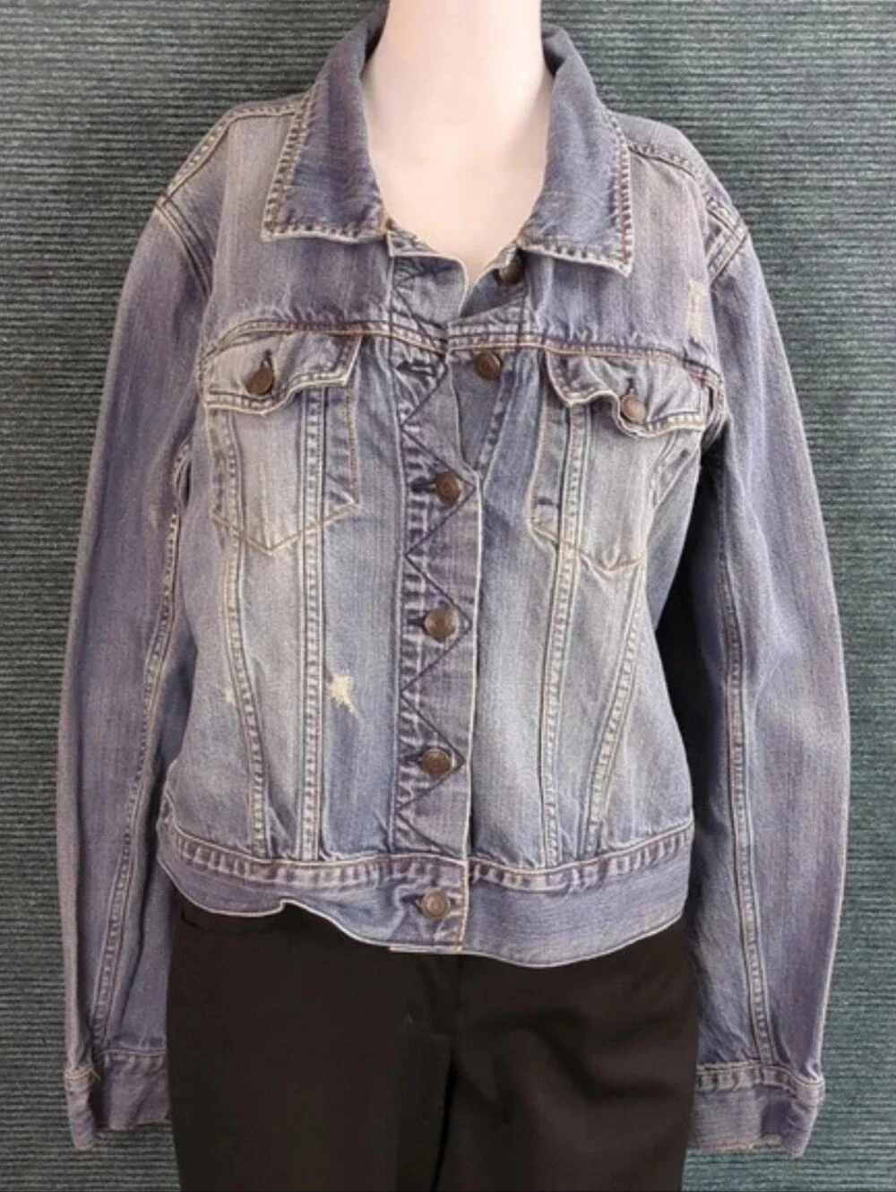 For Kitty Rescue!  Old Navy Youth Distressed Denim Jacket